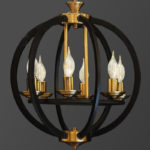 لوستر 6 شعله کروی رنگ میکس