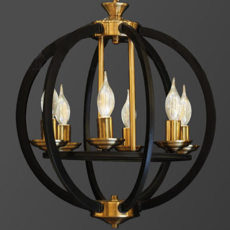 لوستر 6 شعله کروی رنگ میکس