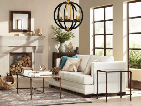 پس زمینه لوستر 6 شعله مشکی