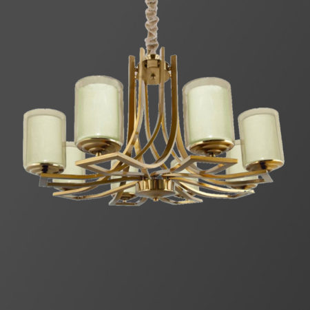 لوستر طلایی 8 شعله متقارن