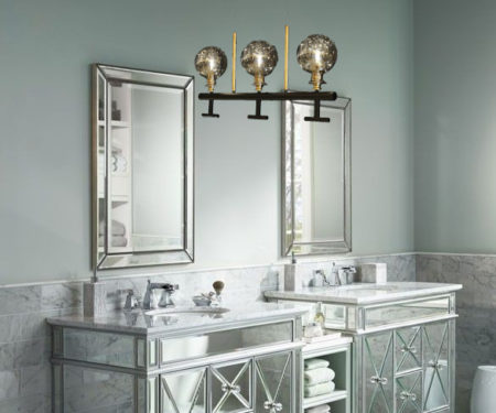 پس زمینه لوستر سه شعله مشکی