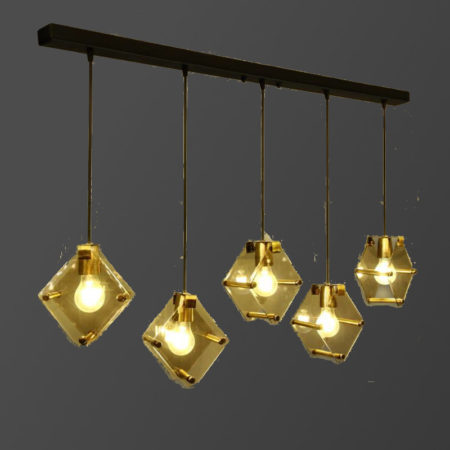 لوستر 4 شعله رنگ میکس الگوی خطی