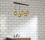 لوستر 4 شعله رنگ میکس الگوی خطی