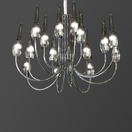 لوستر 16 شعله نقره‌ای