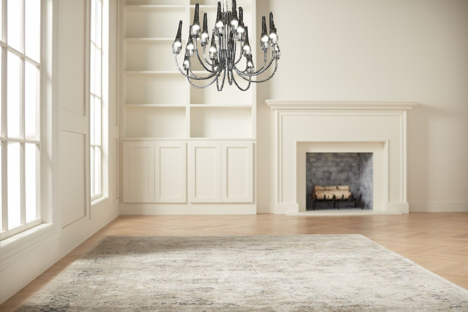 333-16-cr-sample پس زمینه لوستر نقرهای 16 شعله