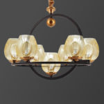 لوستر 7 شعله میکس-مشکی