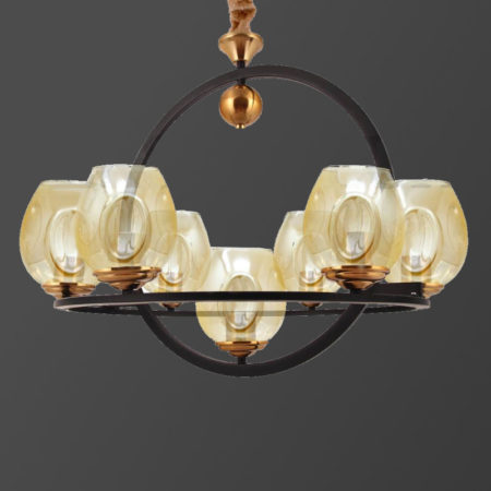 لوستر 7 شعله رنگ میکس-مشکی