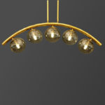 لوستر آویز 5 شعله با گوی‌های کروی