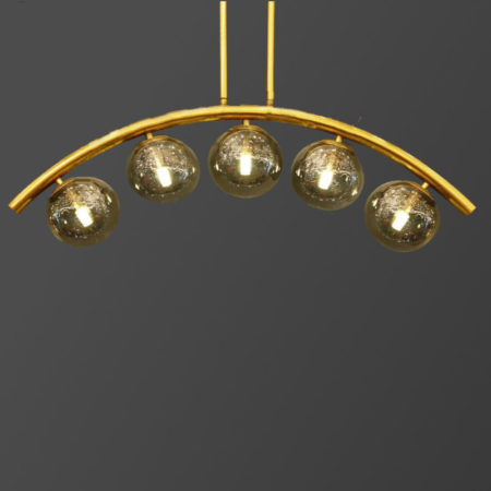 لوستر آویز 5 شعله با گوی‌های کروی