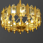 لوستر آنتیک بزرگ دایره‌ای