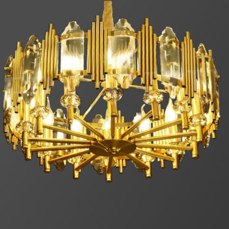 لوستر آنتیک بزرگ دایره‌ای