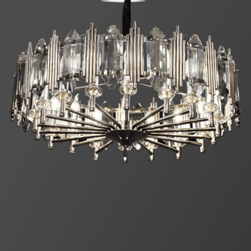 لوستر نقرهای بزرگ دایرهای لوستر نقرهای بزرگ دایرهای