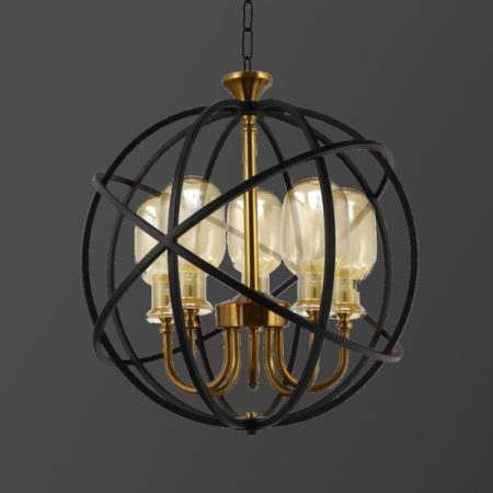 لوستر آنتیک-مشکی 5 شعله