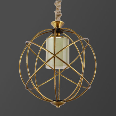 لوستر تک شعله طلایی کروی