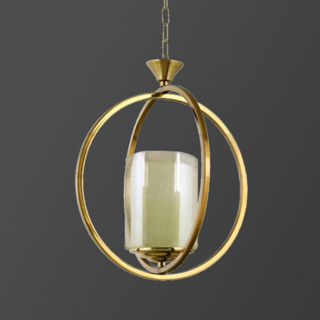 لوستر تک شعله طلایی با دو حلقه