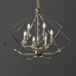 لوستر 6 شعله متقارن نقرهای