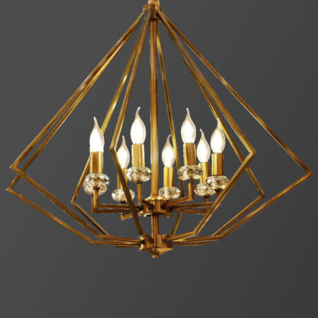 لوستر 8 شعله آنتیک متقارن