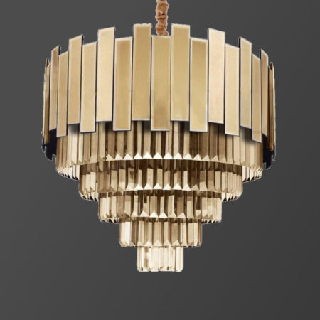 لوستر برنزی آینه‌ای با الگو