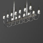 لوستر 14 شعله نقره‌ای با الگوی خطی