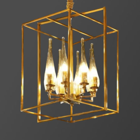 لوستر 4 شعله آنتیک مکعب