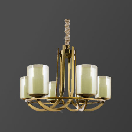 لوستر 6 شاخه طلایی