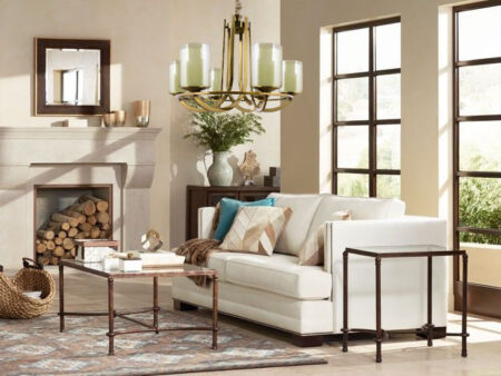 پس زمینه لوستر 6 شاخه طلایی